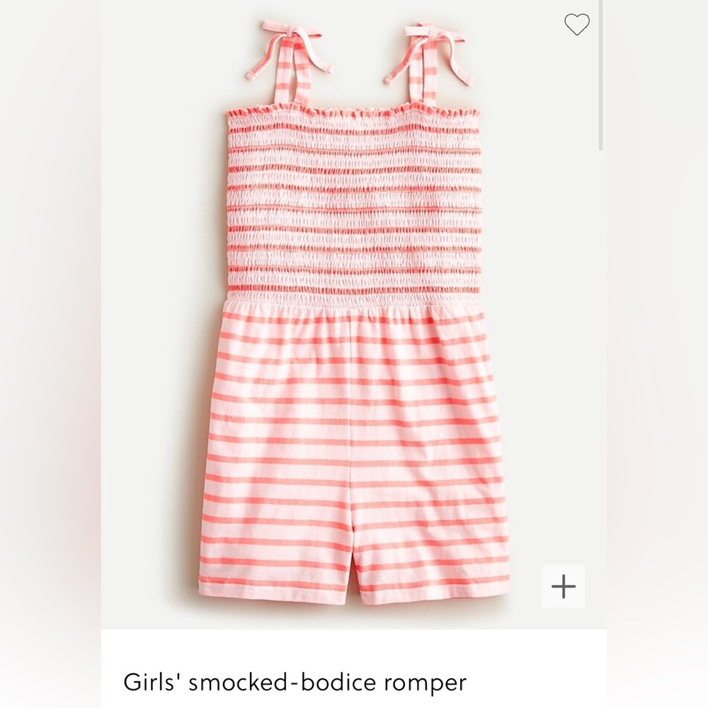 NWT JCrew Crewcuts girls smocked bodice romper size XL